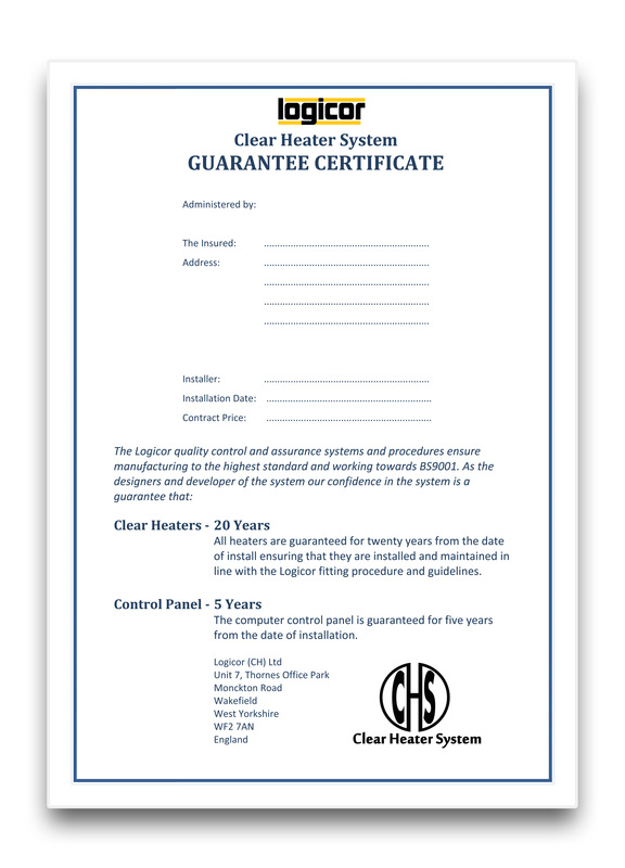 Clear Heater Szstem Guarantee Certificate